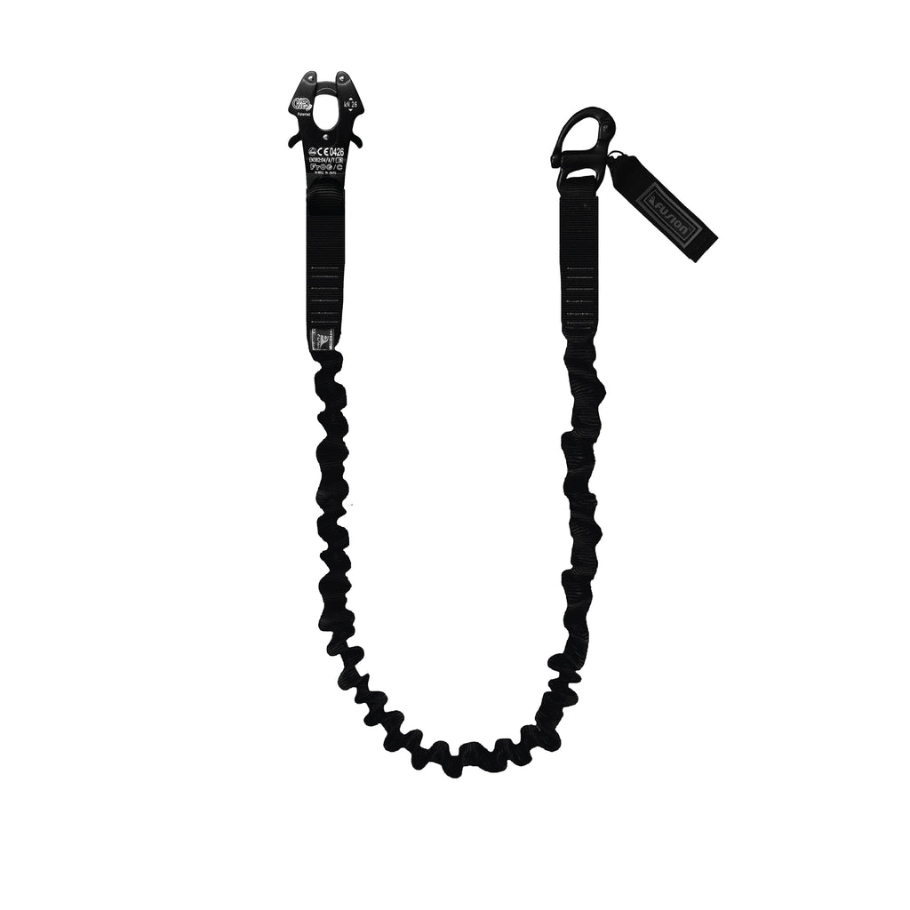 quick-release helicopter retention lanyard with elastic bungee