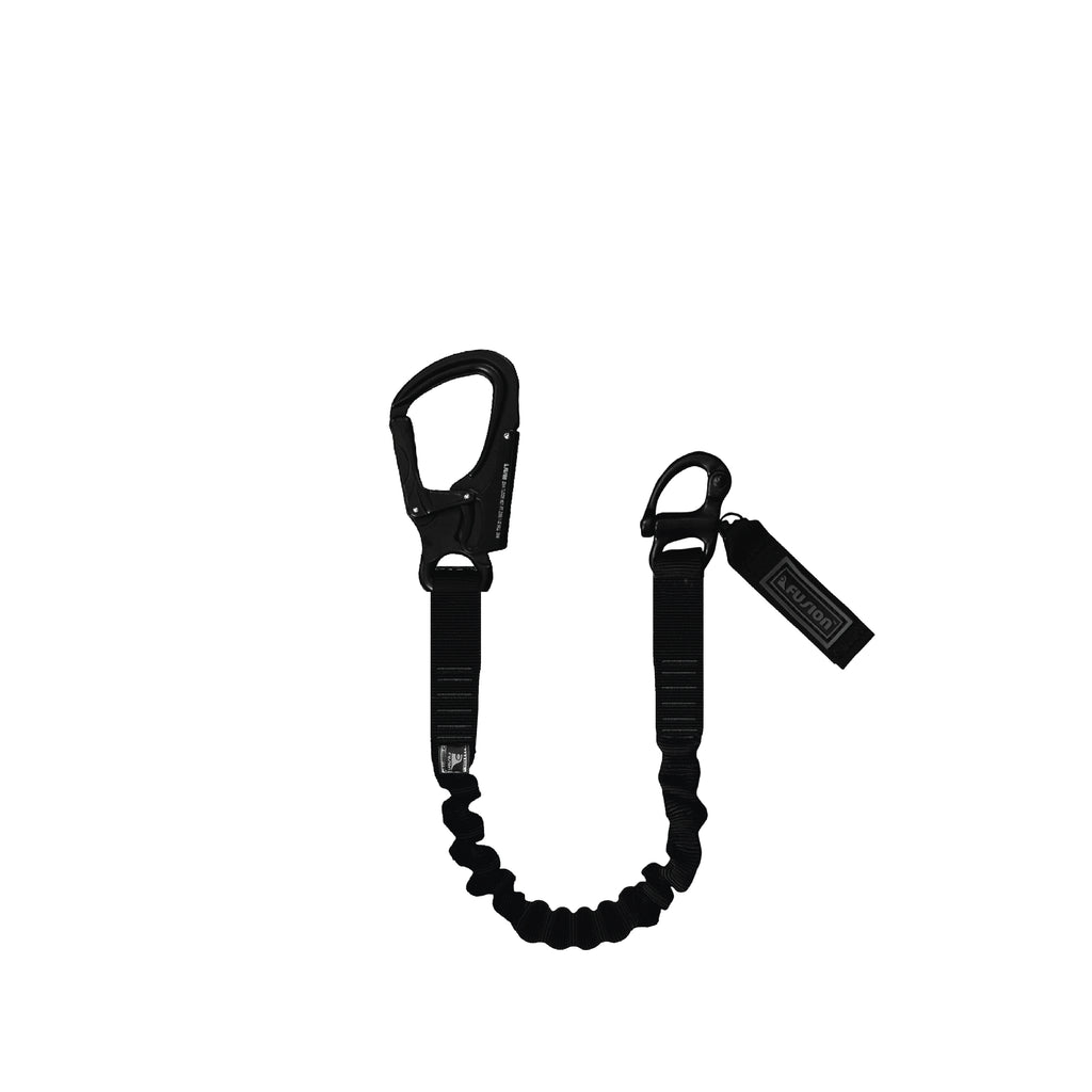 black personal retention lanyard with snap hook and shackle