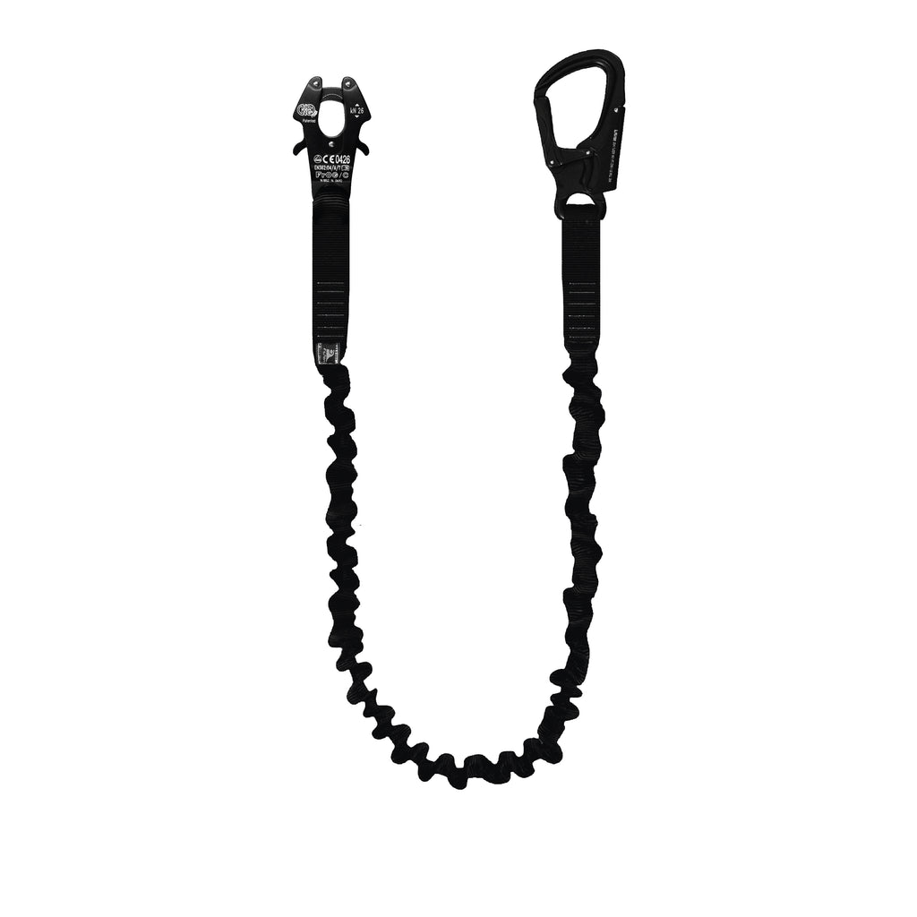black tactical retention lanyard with kong frog and snap hook