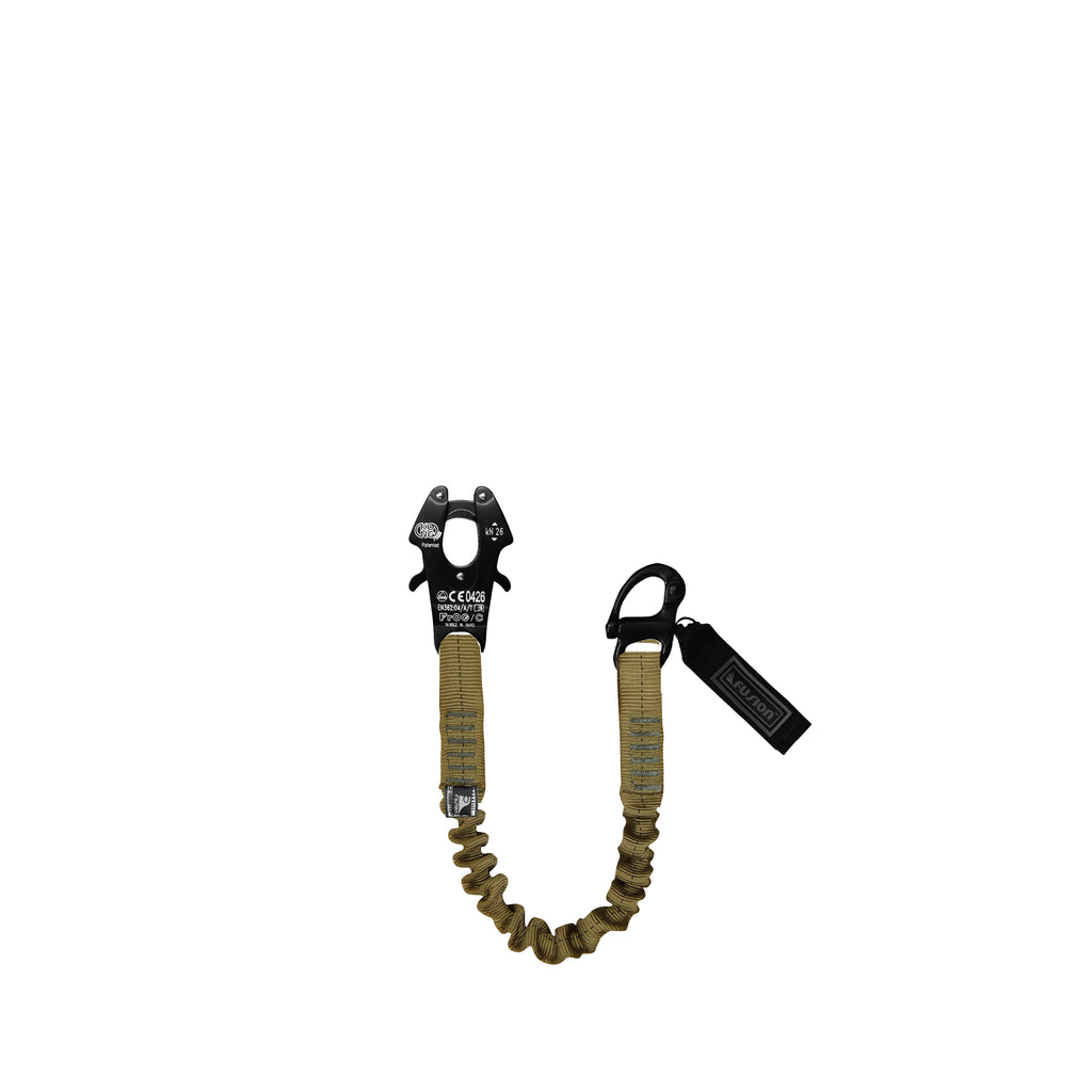 quick-release helicopter retention lanyard with elastic bungee